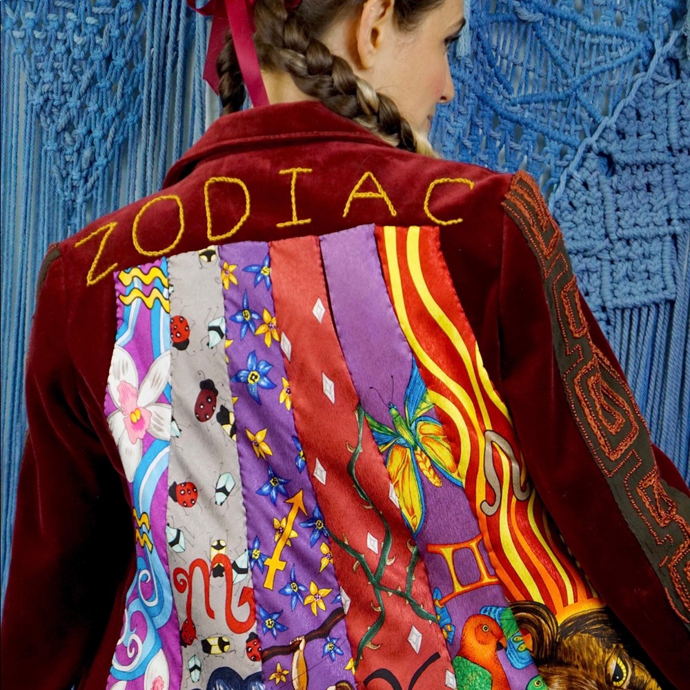 Astrology Rising Vintage 70s Burgundy Blazer